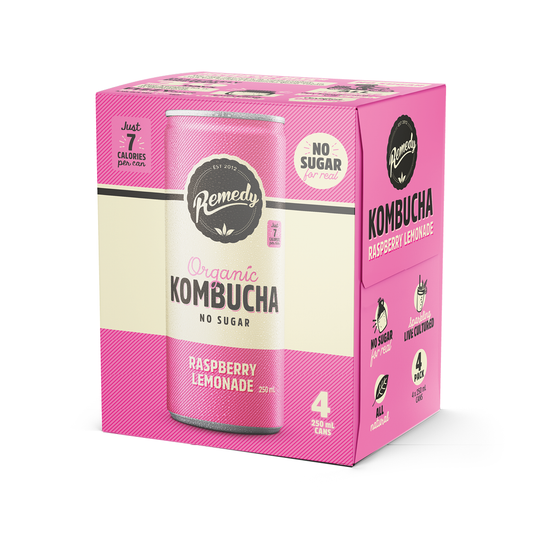 Remedy Organic Kombucha Raspberry Lemonade 250ml