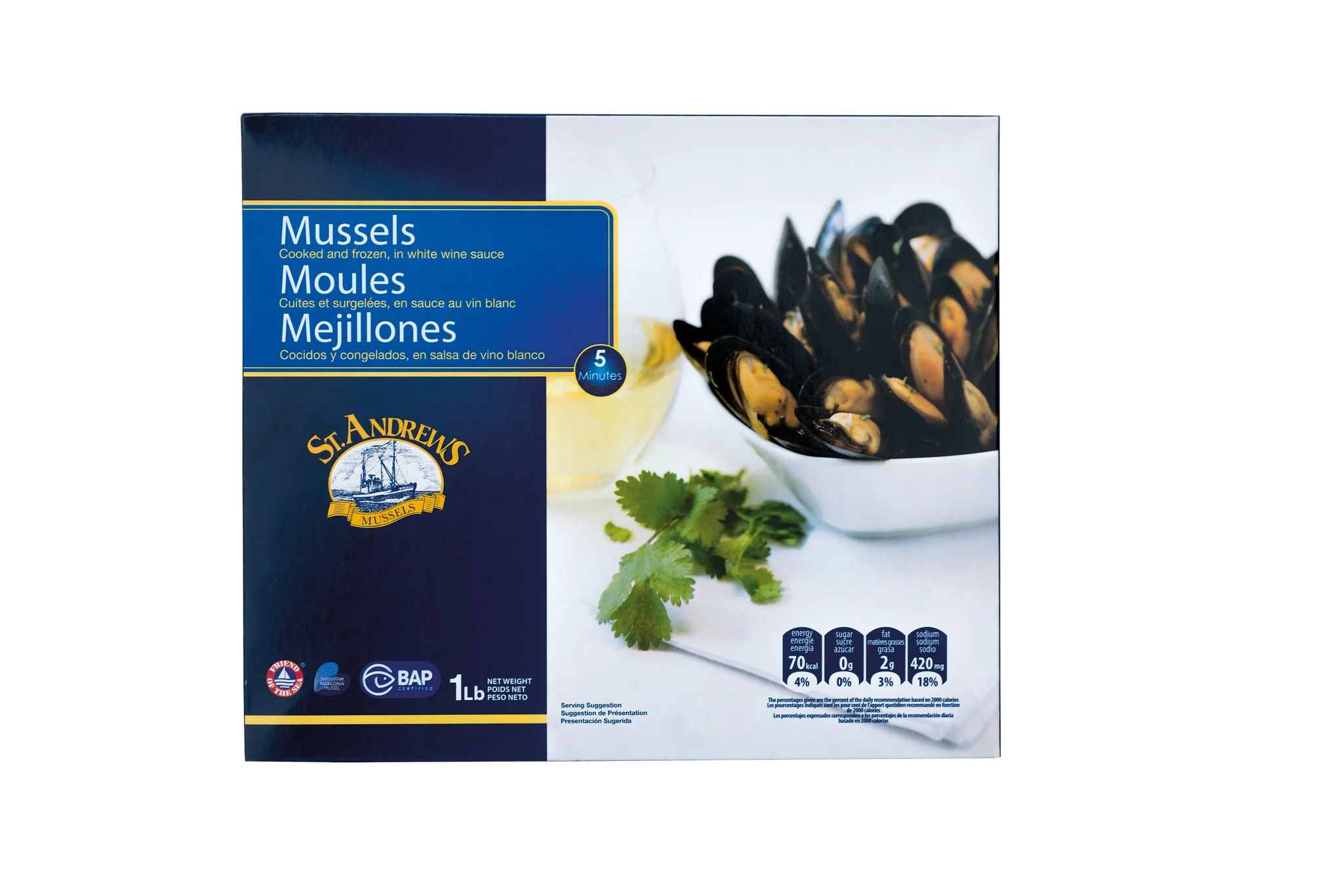 St. Andrews Cooked Mussels (White wine)1lb