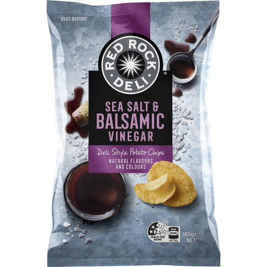 Red Rock Deli Potato Chips - Sea Salt & Balsamic Vinegar 165g