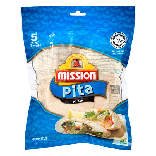 Mission Wraps Plain Pita 400g (5pc)