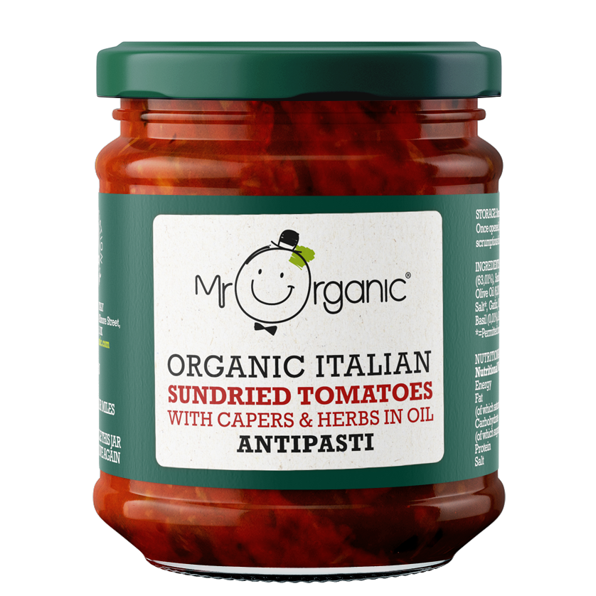Mr Organic Italian Sundried Tomatoes With Capers & Herbs in Oil 190g