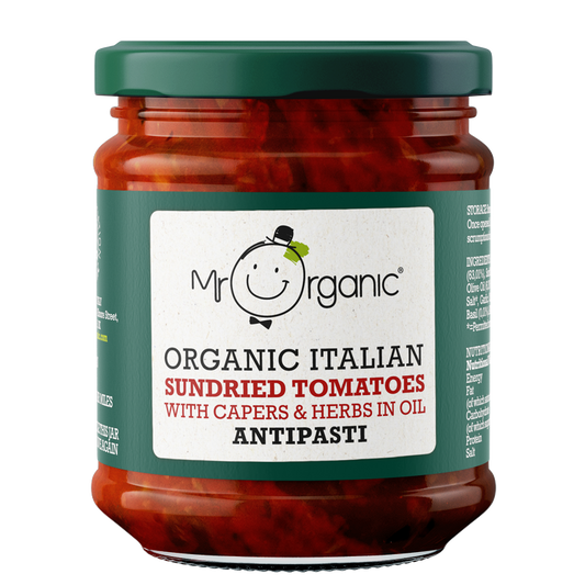 Mr Organic Italian Sundried Tomatoes With Capers & Herbs in Oil 190g