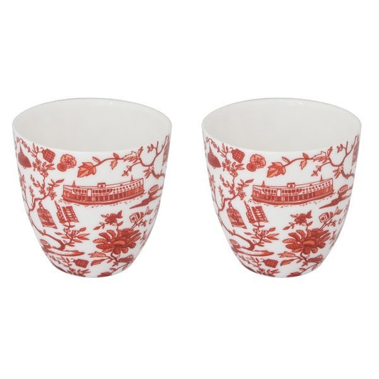 Faux Red Chinese Tea Cup (Set of 2)