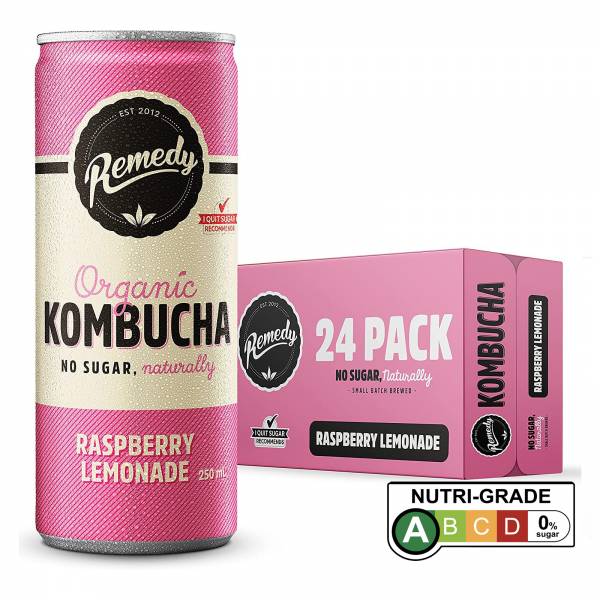 Remedy Organic Kombucha Raspberry Lemonade 250ml