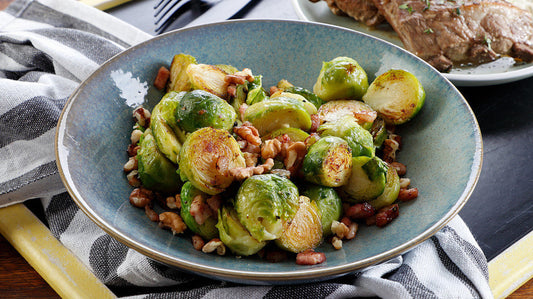 Charred Brussels Sprouts with Crispy Lardons