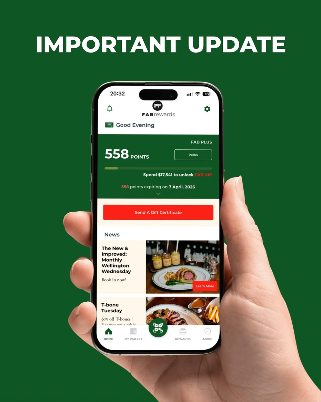 Important FAB Rewards update