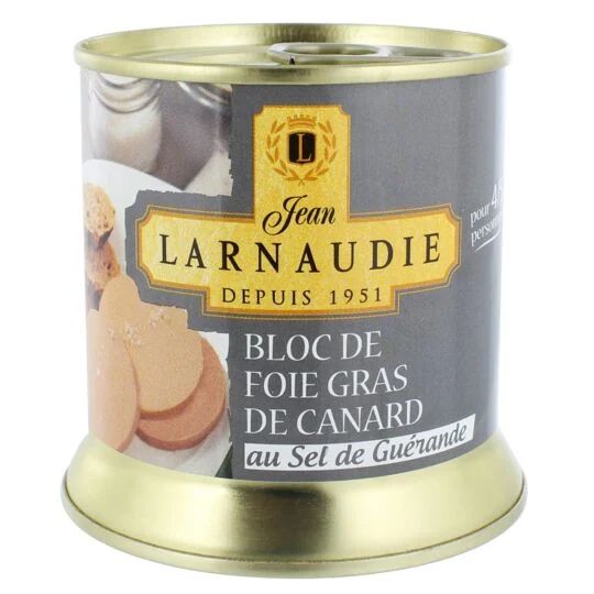 Jean Larnaudie Block of Duck Foie Gras with Guérande Salt 190g
