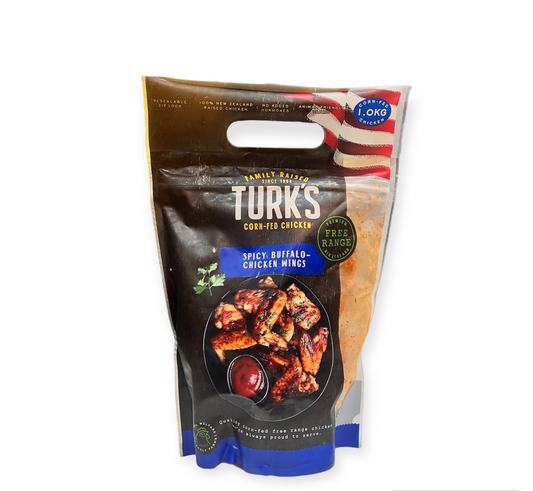 TURK'S Free Range Spicy Buffalo Wings 1kg (frozen)