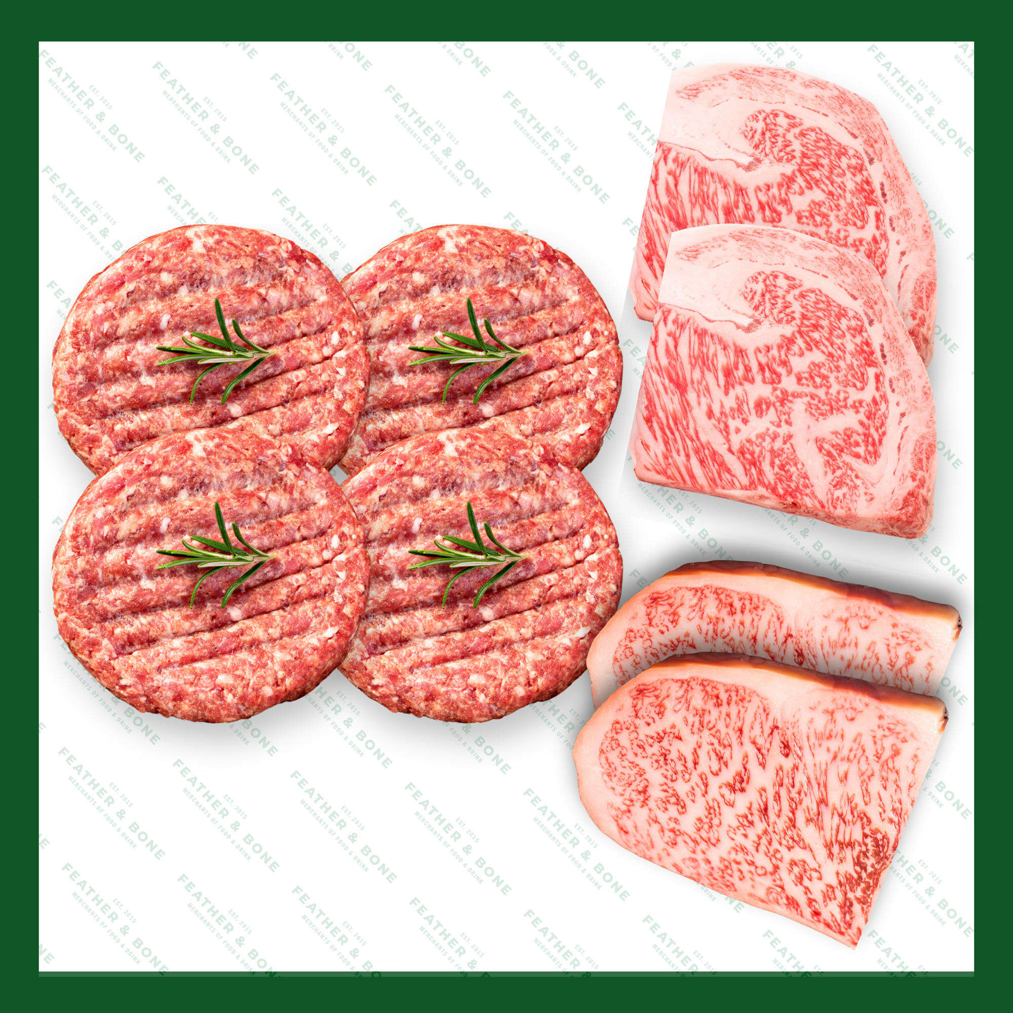 Japanese Kagoshima A5 Wagyu Duo Bundle (Frozen)  (Delivery Only)