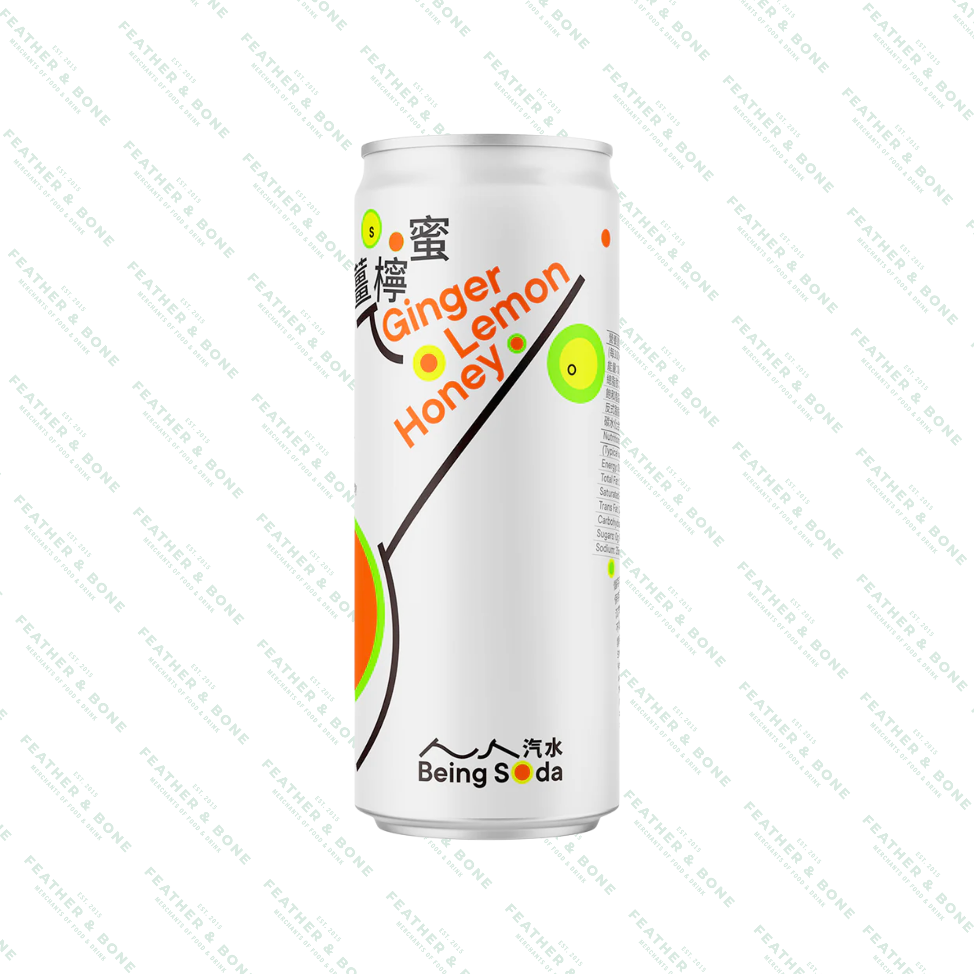 BEING SODA, ginger lemon honey soda 330ML