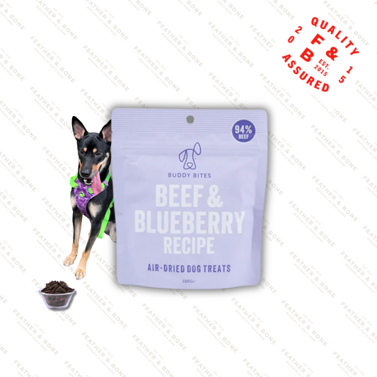 Buddy Bites, Beef & Blueberry Air Dried Dog Treats 100g