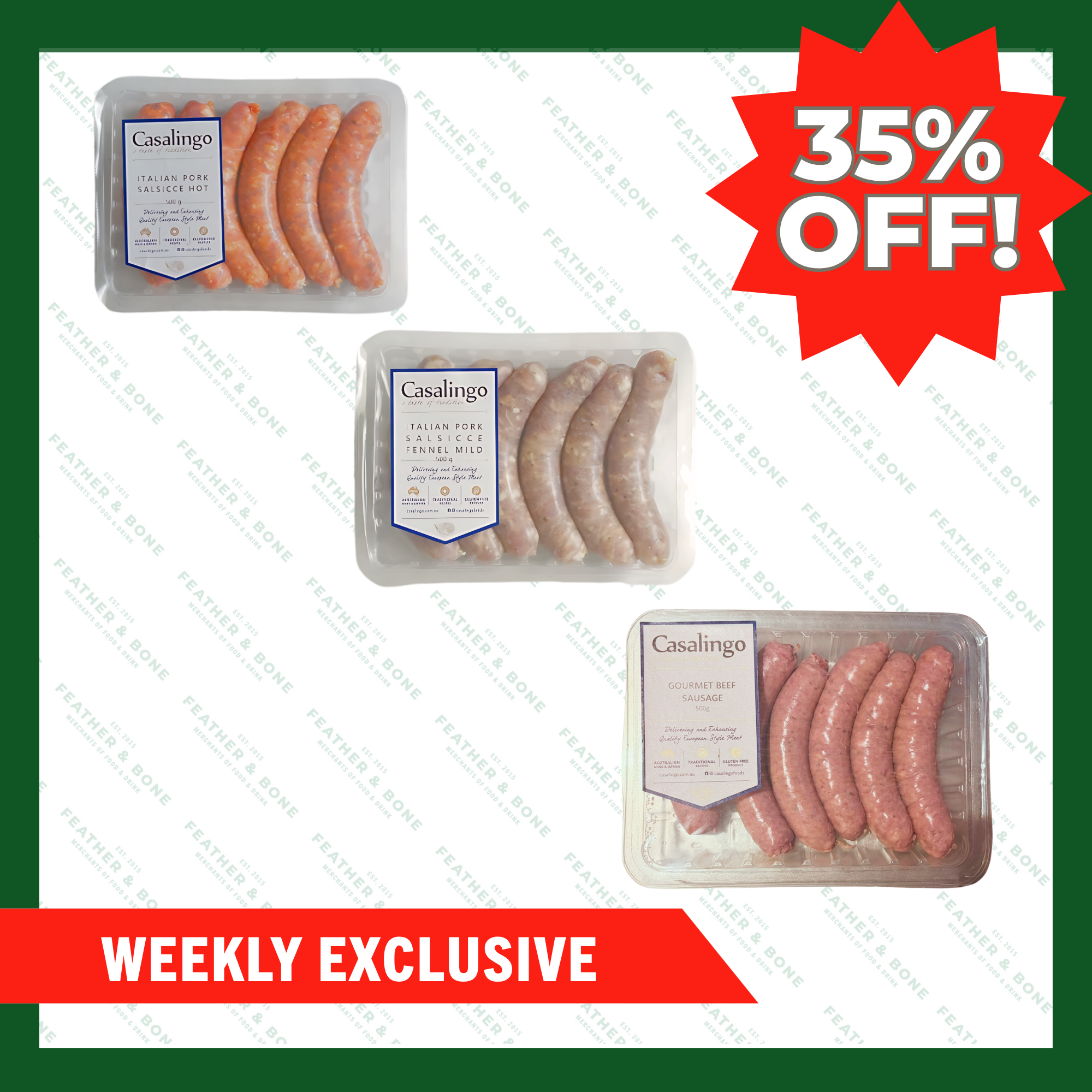 WEEKLY DEAL! Casalingo Sausage Pack (Chilled) (Online Exclusive)
