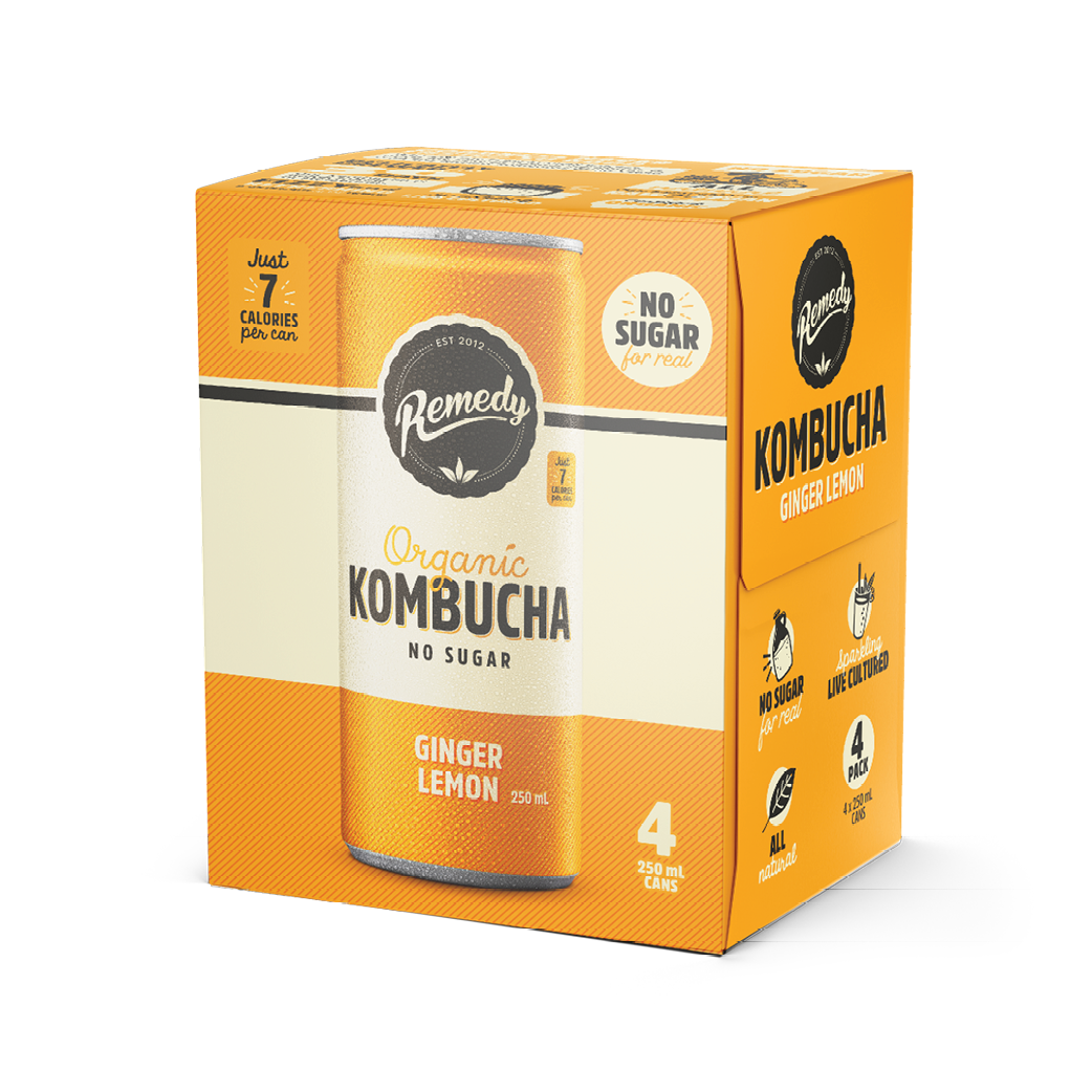 Remedy Organic Kombucha Ginger Lemon 250ml