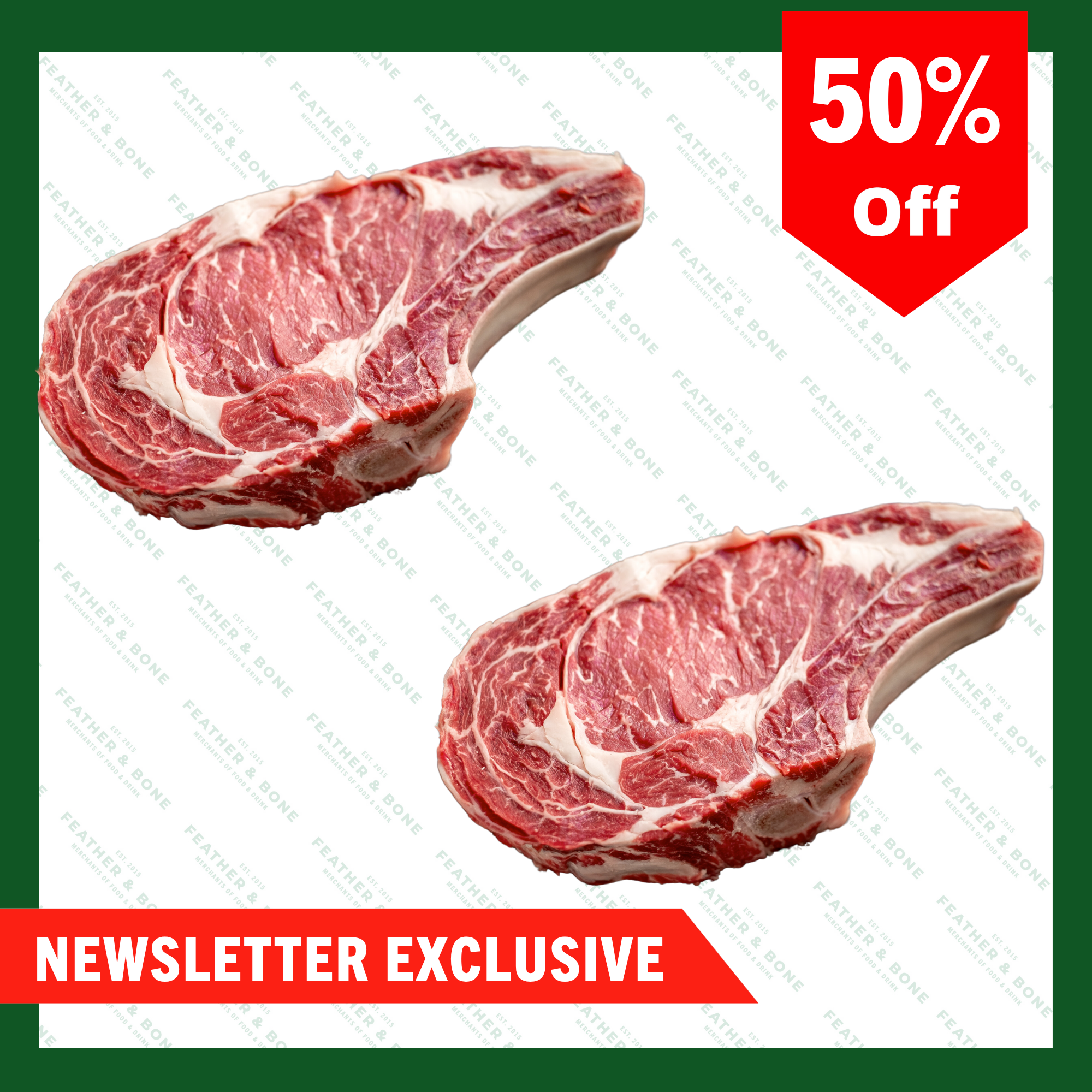 Australian Grain Fed Bone in Ribeye 900g - 1.3kg x 2 (Chilled) (ONLINE EXCLUSIVE)