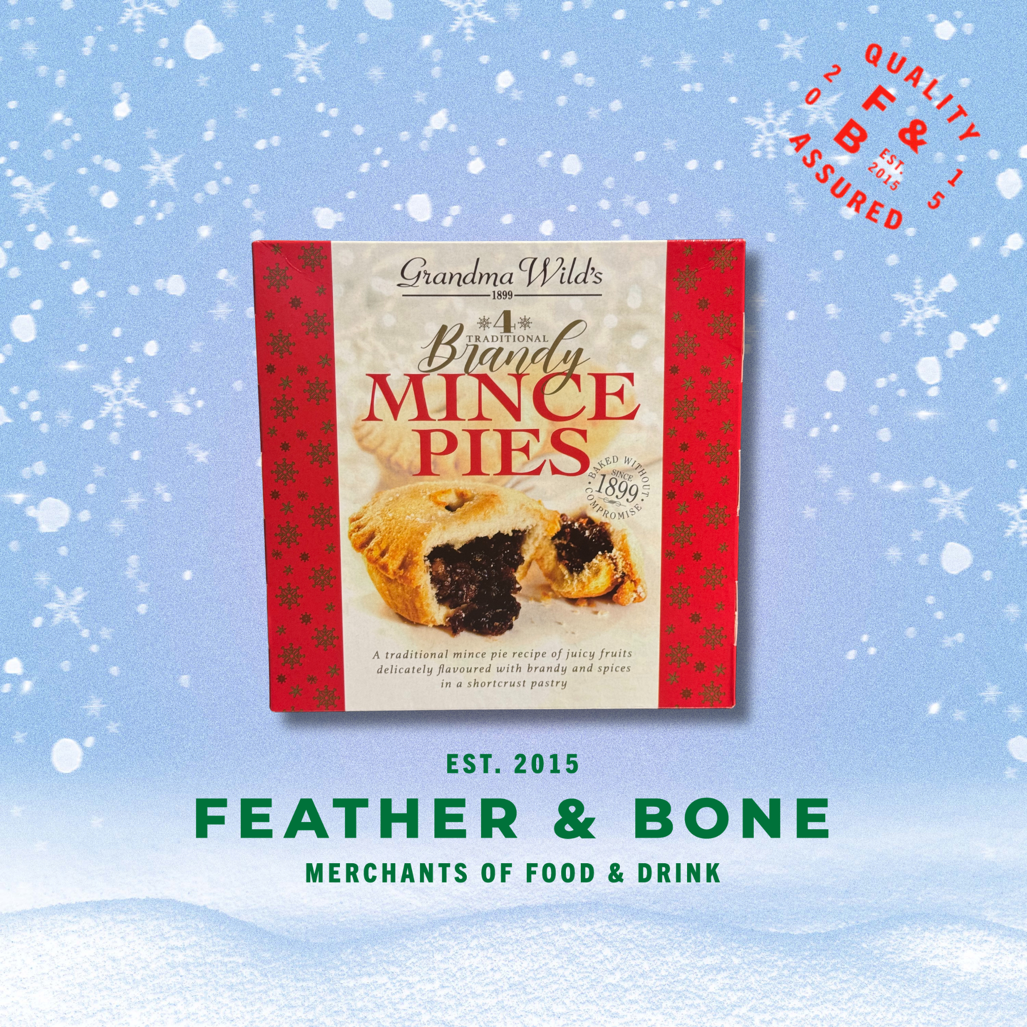 GRANDMA WILD'S, luxury deep filled brandy mince pies 4PCS