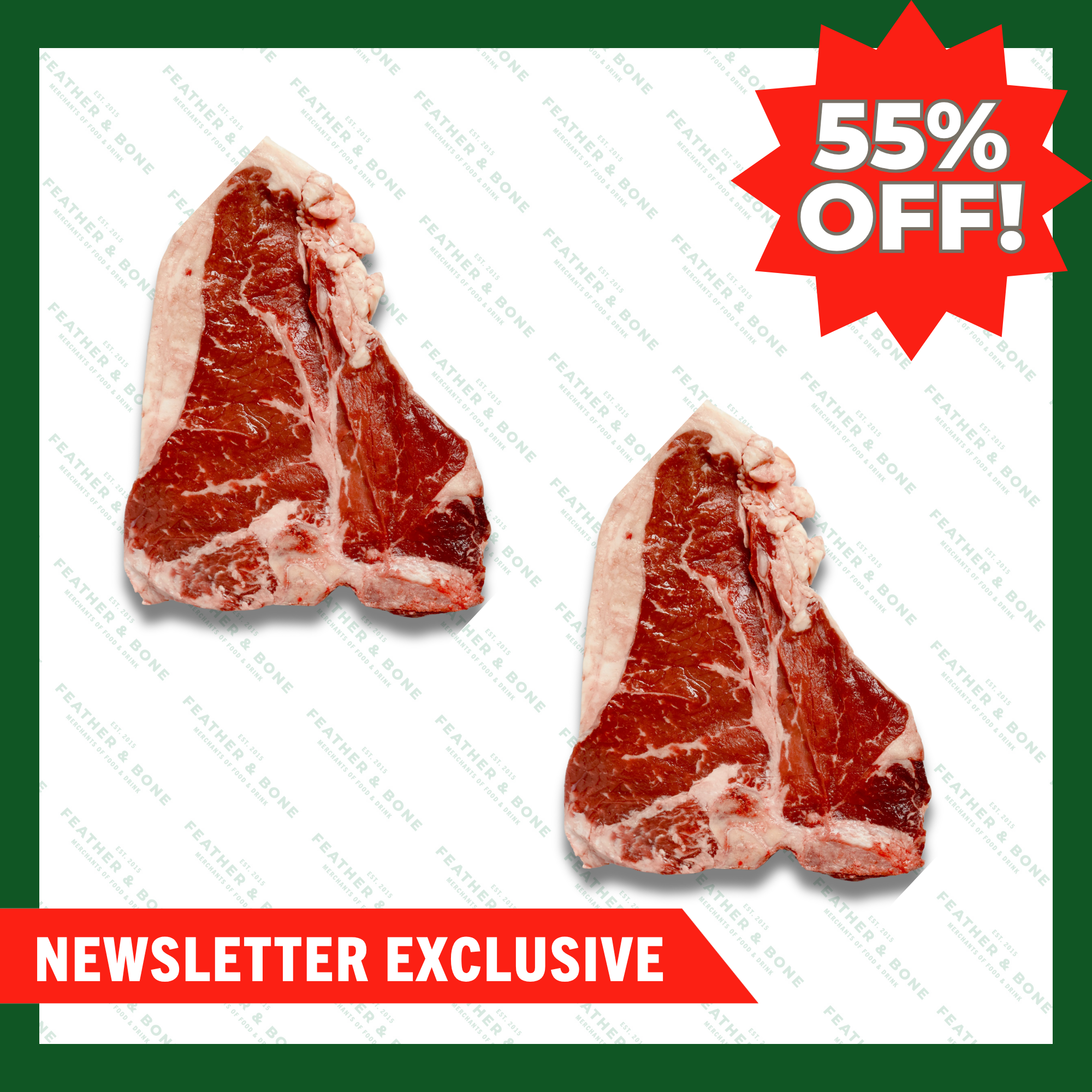 WEEKLY DEAL! Australian, Grass Fed T-Bone 800g-1kg x 2 (Chilled) (Online Exclusive)
