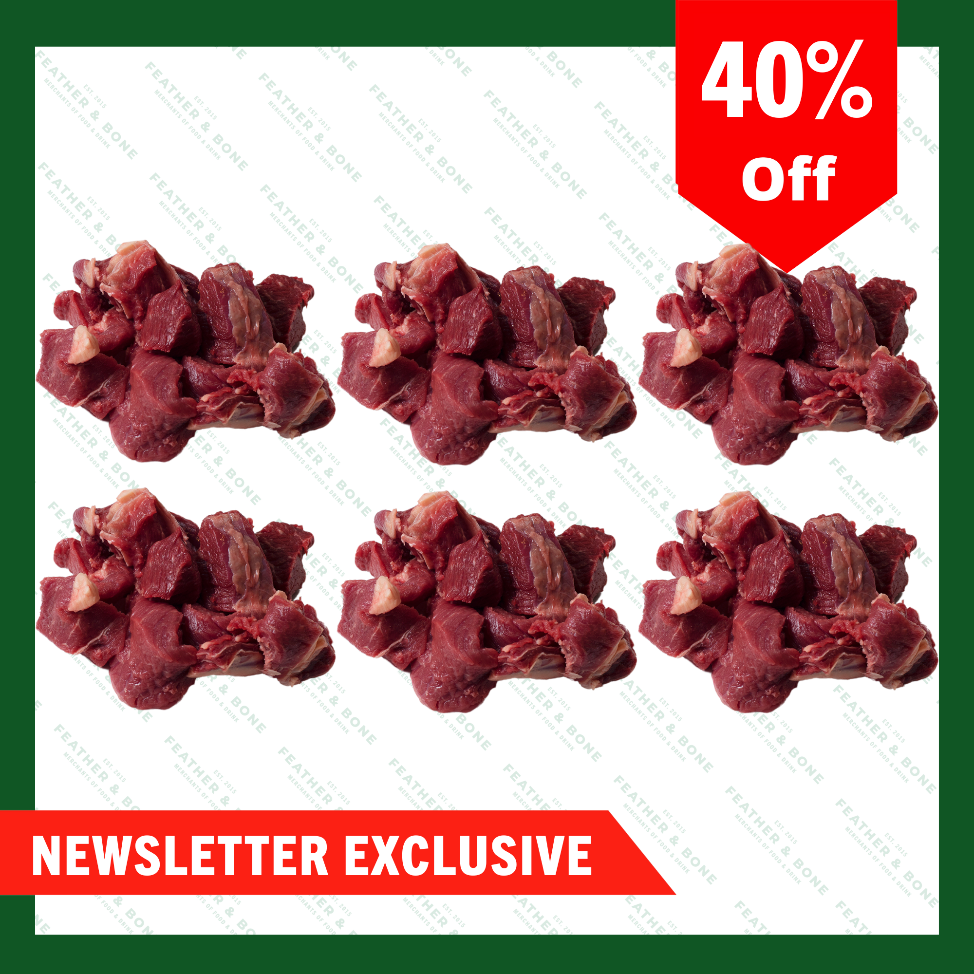 Australian Grass Fed Diced Beef Chilled 250g x 6 (ONLINE EXCLUSIVE)