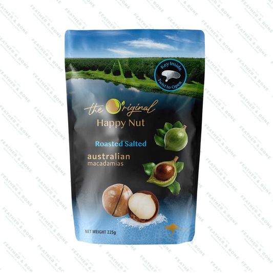 HAPPY NUT, roasted salted macadamias 225G
