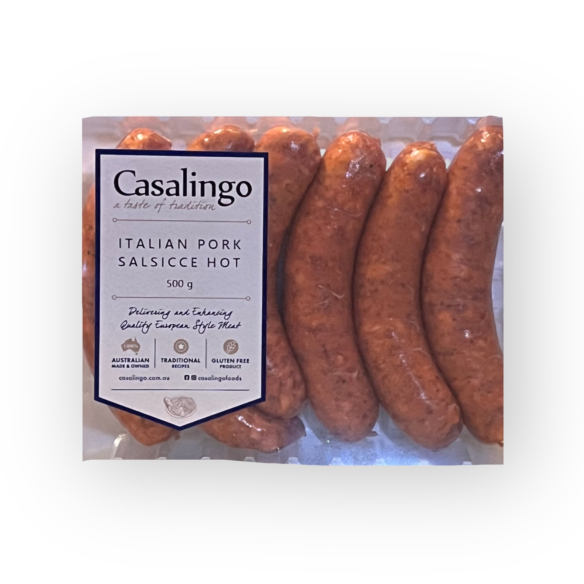 Casalingo Italian Pork Hot Sausage 500g