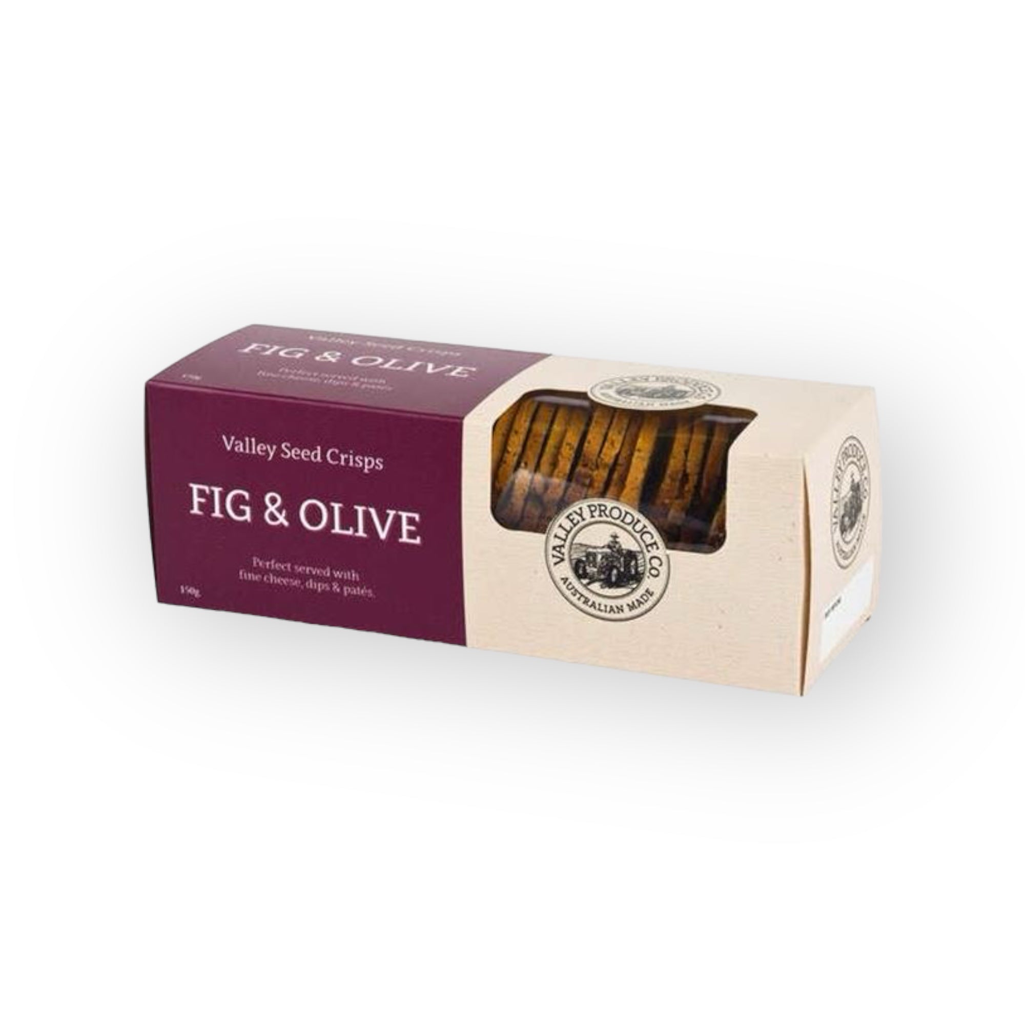 Val Procucer Valley Produce Company Fig and Olive Crisps 170g