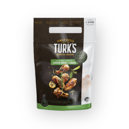 TURK'S Free Range Nibbles Herbs & Lemon 1kg (frozen)