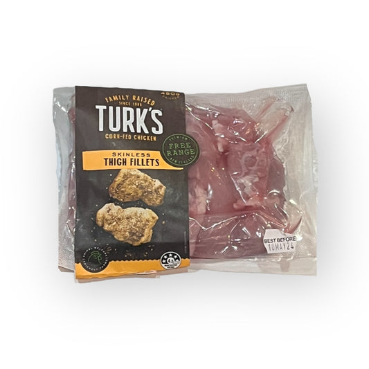 TURK'S Free Range Chilled Chicken Thigh Fillet 450g