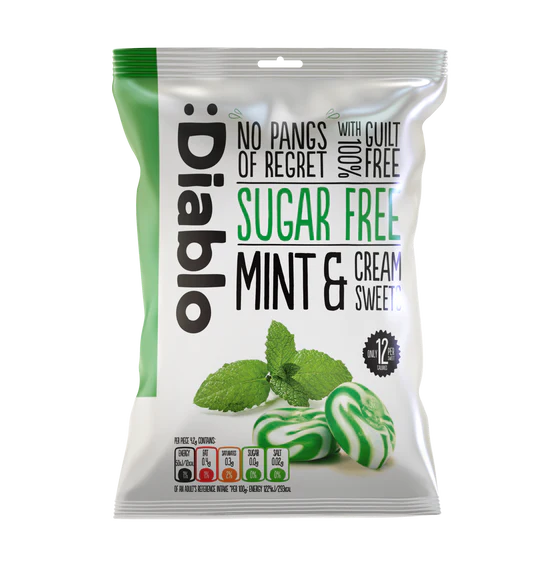 Diablo Sugar Free Mint & Cream Sweets 75G