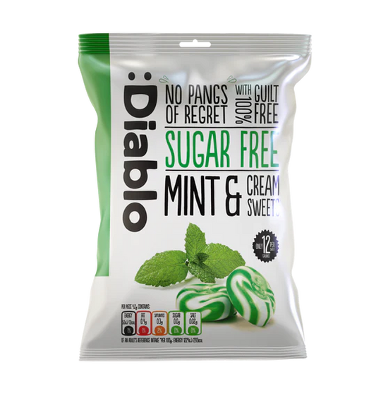 Diablo Sugar Free Mint & Cream Sweets 75G