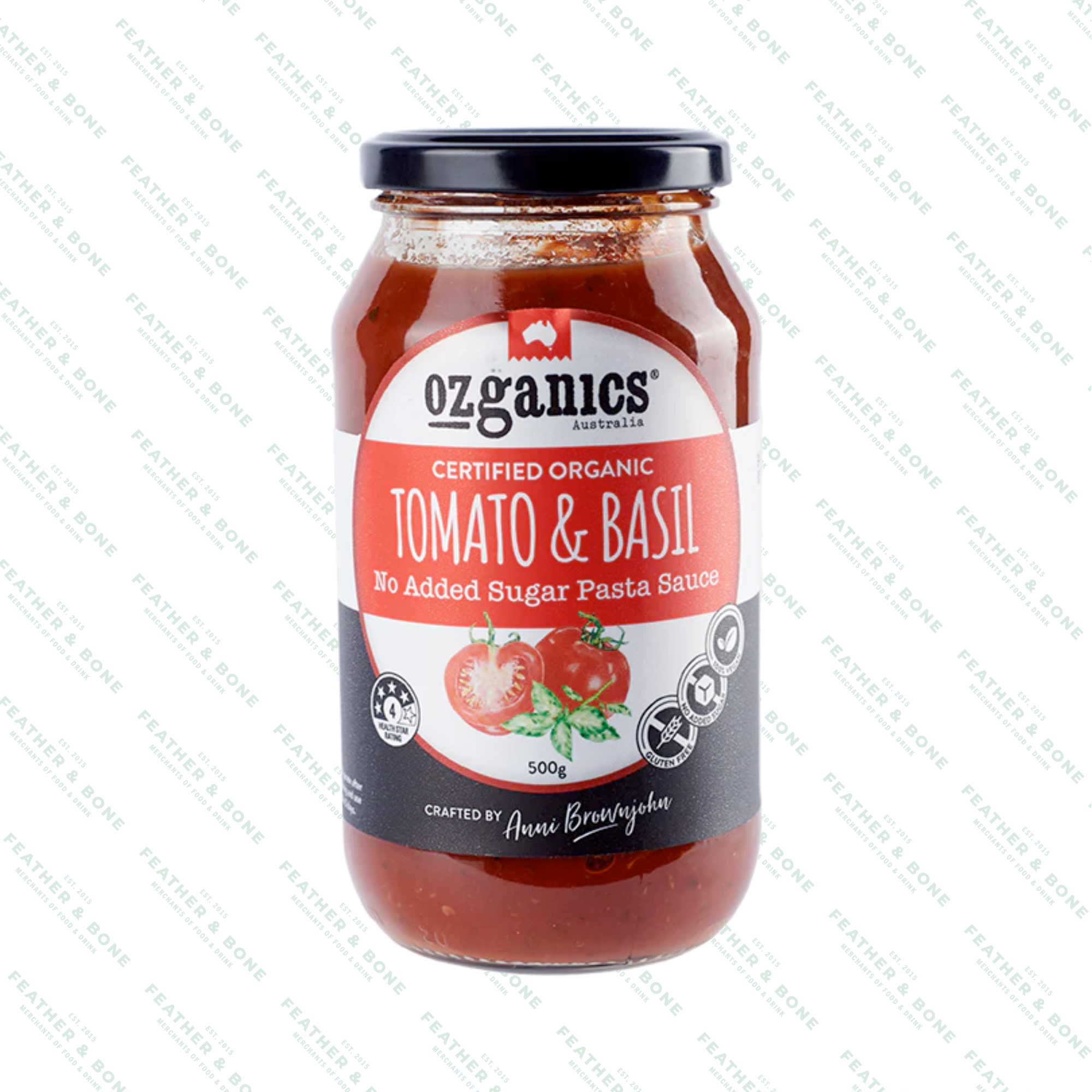 OZGANICS, organic tomato & basil NAS pasta sauce