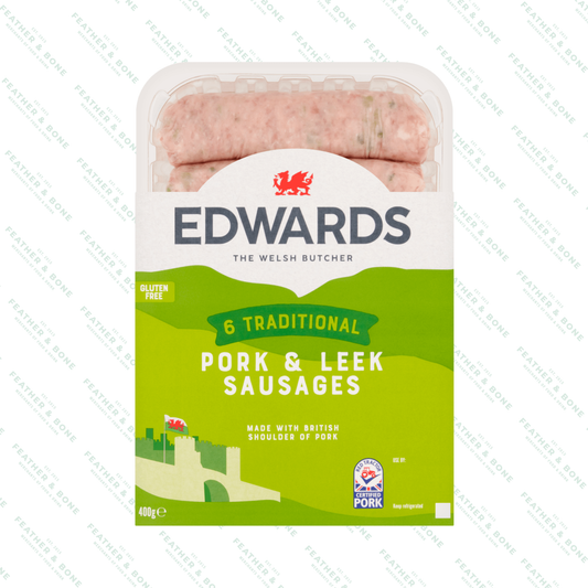 EDWARDS, Pork & Leek Sausages (FROZEN)