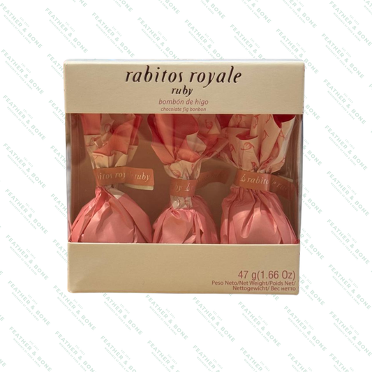 RABITOS ROYALE, ruby chocolate covered fig bonbons 3PCS 47G