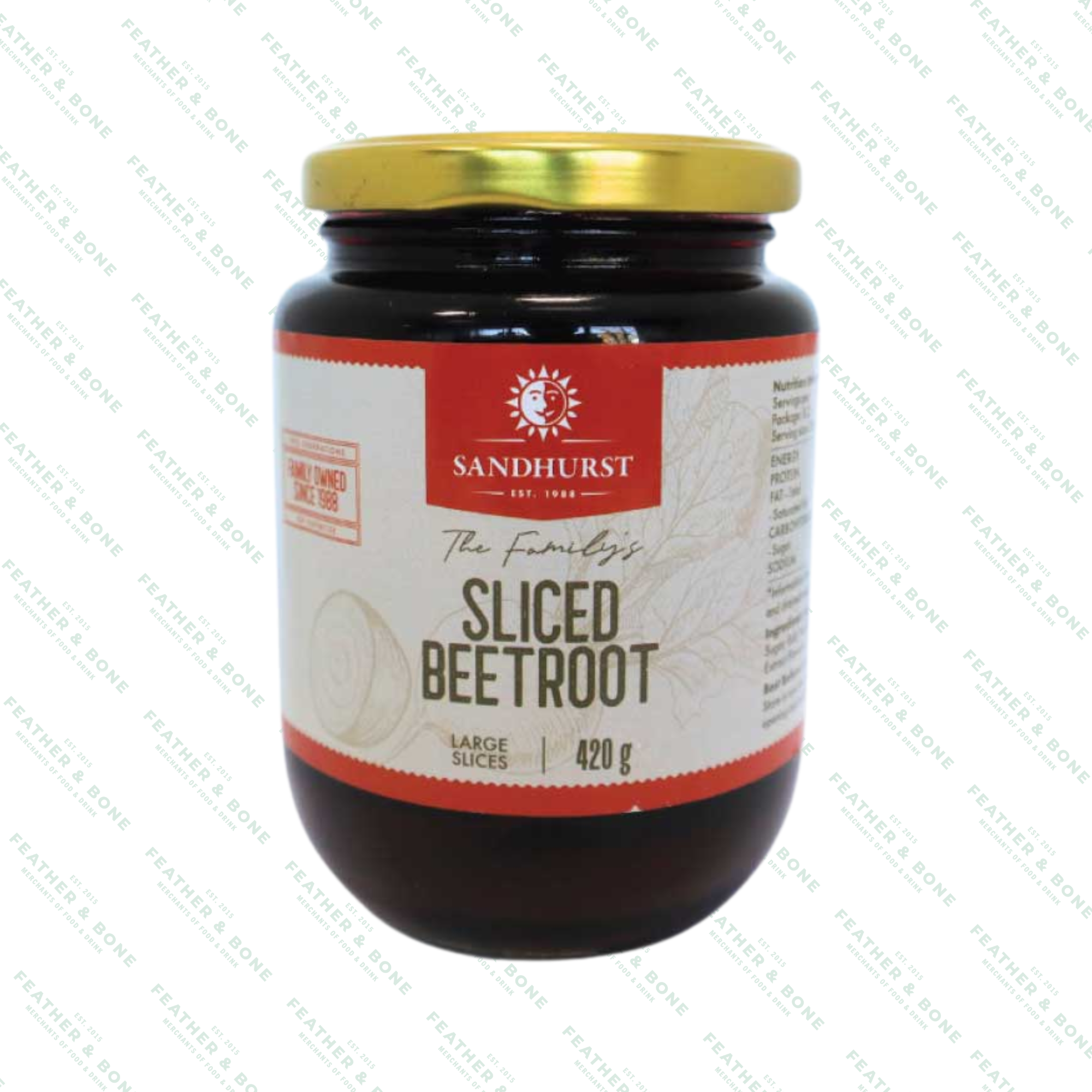 SANDHURST, sliced beetroot glass jar 420G