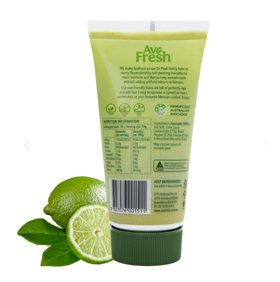 Avo Fresh - Avocado Tube, creamy lime & pepper 160g