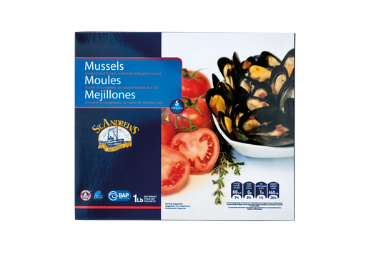St. Andrews Cooked Mussels (Tomato & Garlic)1lb