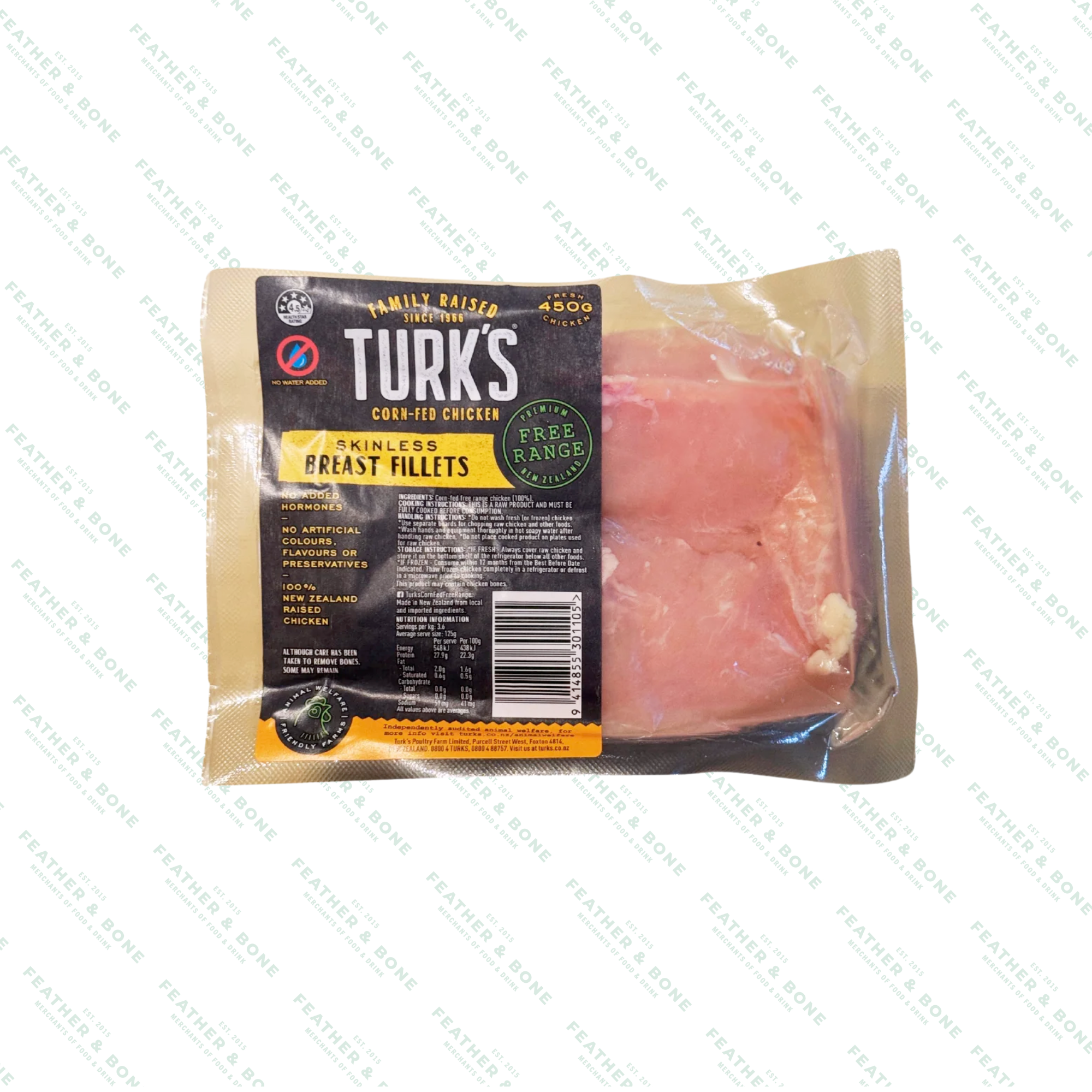 TURK'S Free Range Chicken Breast Fillet 450g (EXP 11 DEC)