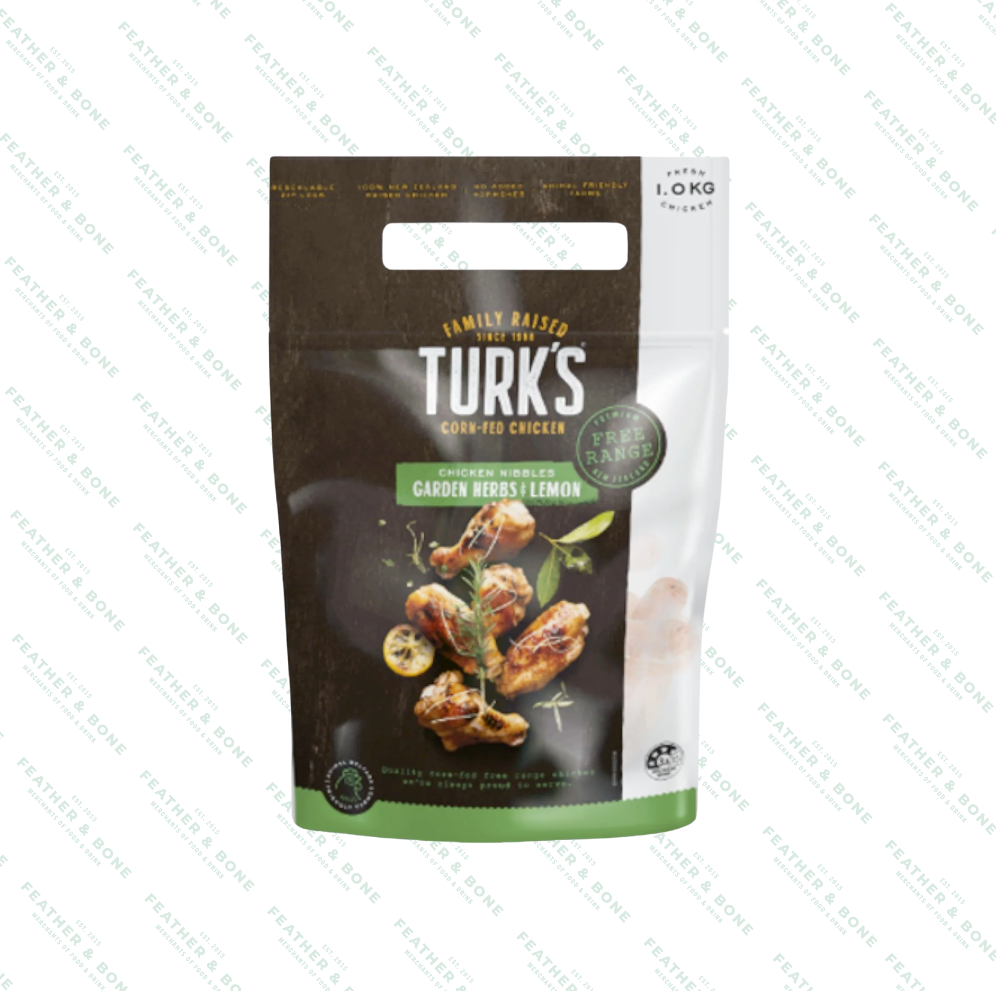 TURK'S Free Range Nibbles Herbs & Lemon 1kg (frozen)