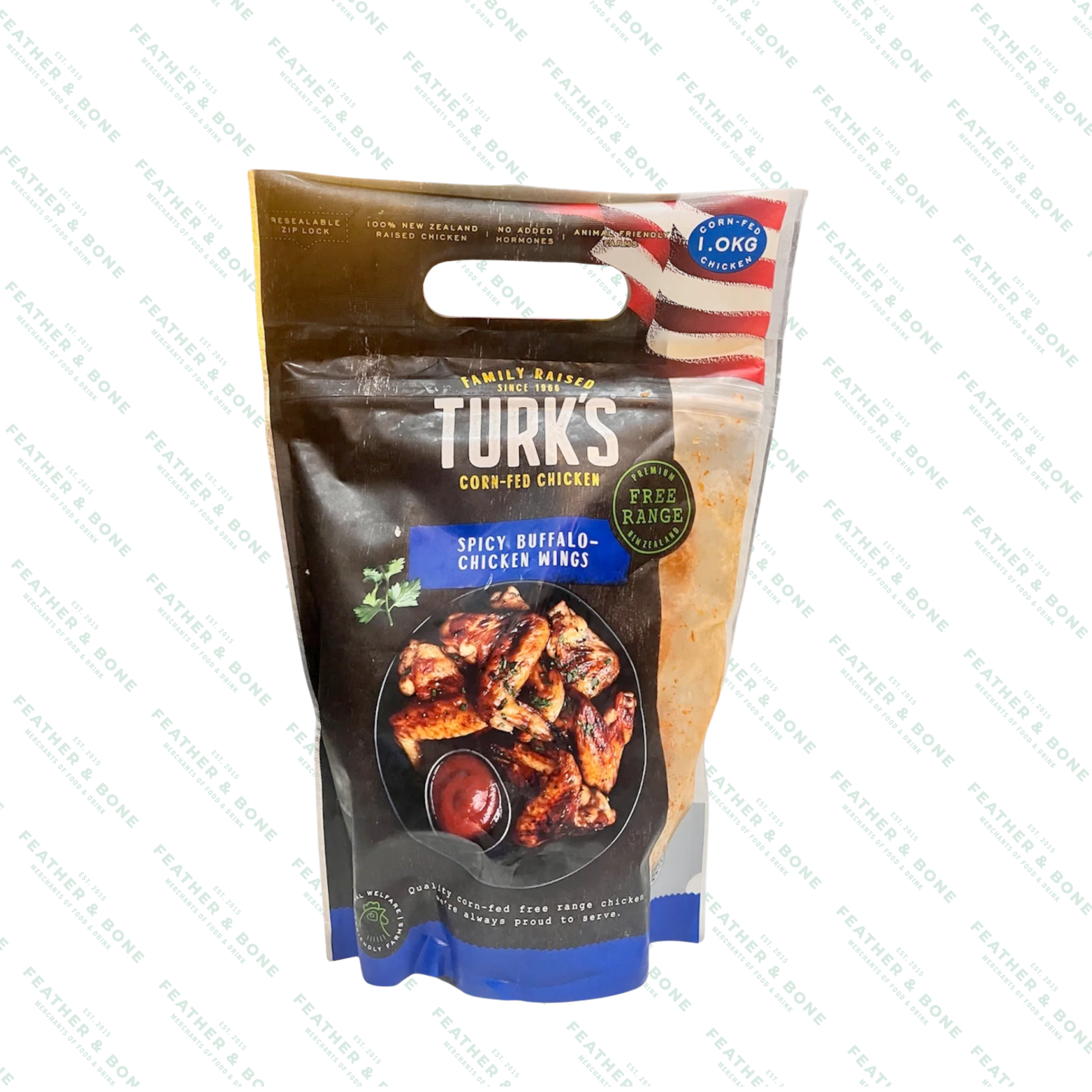 TURK'S Free Range Spicy Buffalo Wings 1kg (frozen)