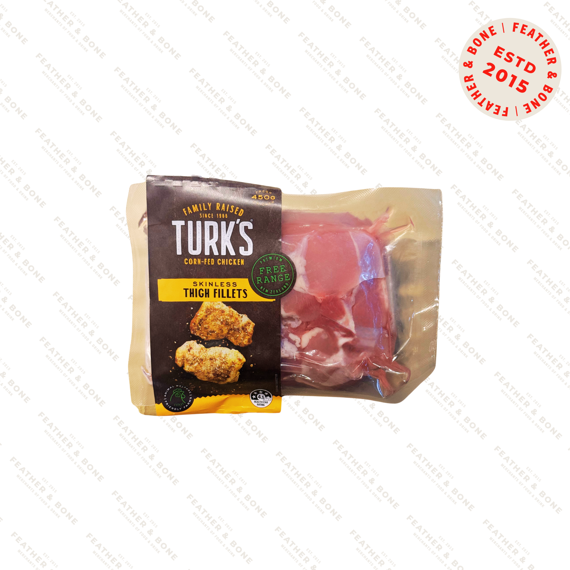 TURK'S Free Range Chicken Thigh Fillet 450g