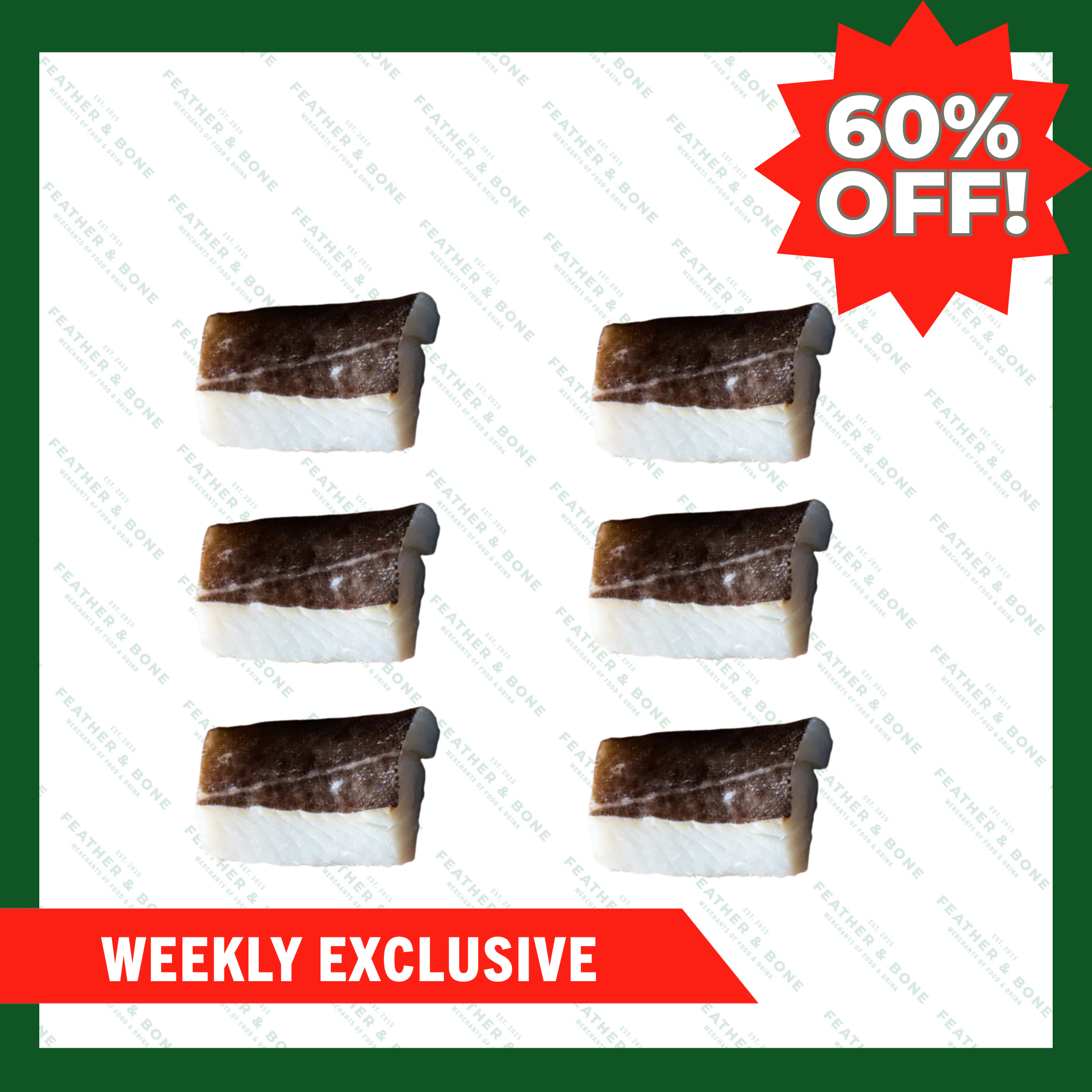 WEEKLY DEAL! U.S Black Cod Skin on Fillet Pin-Bone 200g x 6 (Frozen) (Online Exclusive)