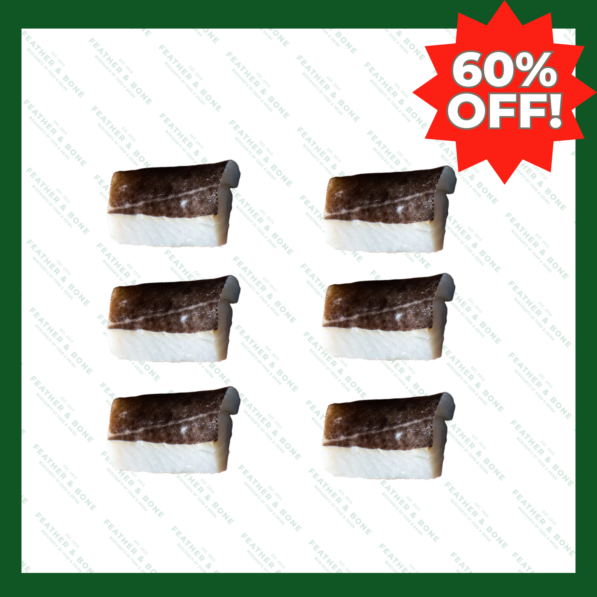 US, Black Cod Fillet Skin-On Pin-Bone 200g x 6 (Frozen) (Online Exclusive)