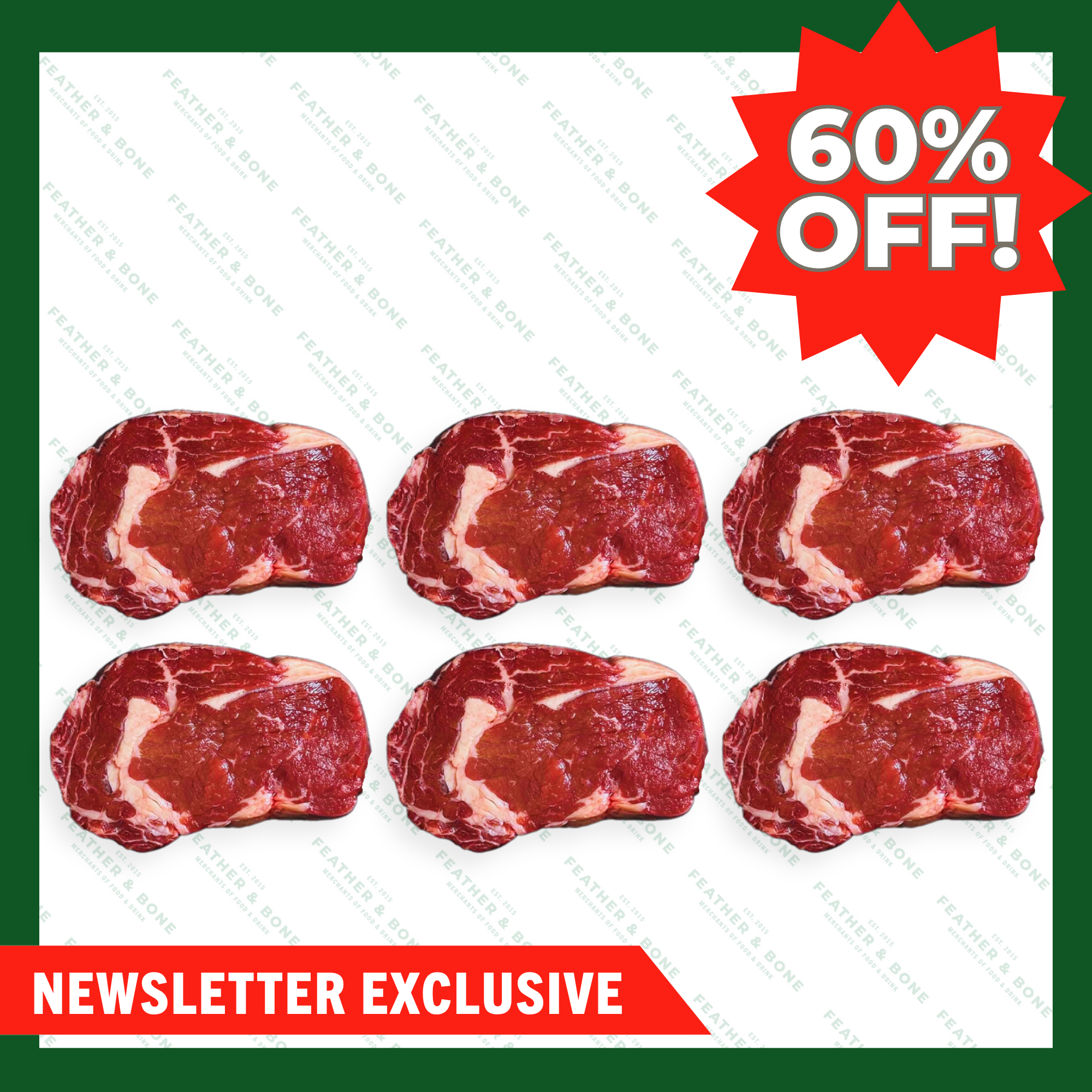 Australian, Grass Fed Ribeye 250g x 6 (Chilled) (Online Exclusive)