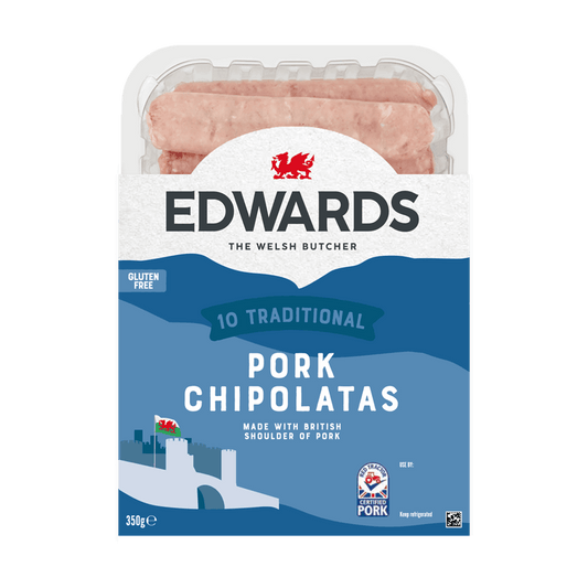 Edwards Traditional Pork Chipolatas Sausages 350g (Frozen)