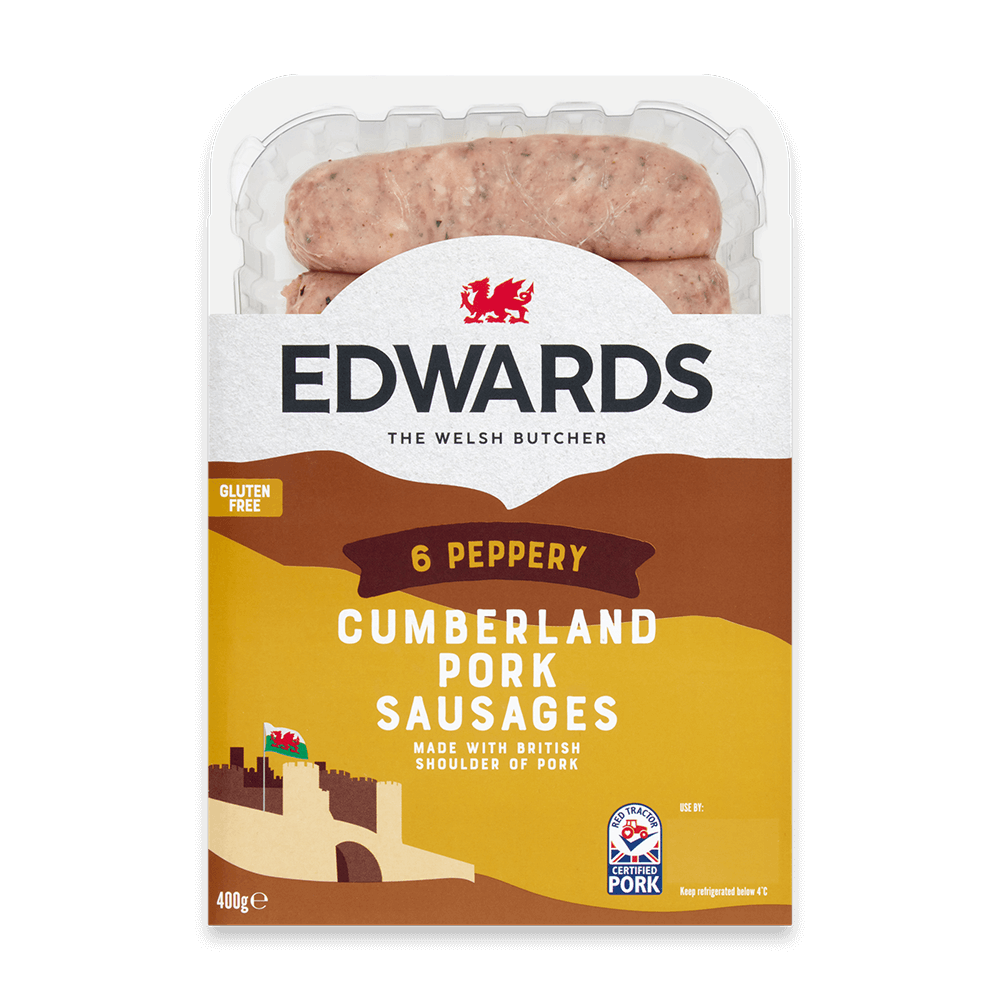 Edwards Cumberland Pork Sausages 400g (Frozen)