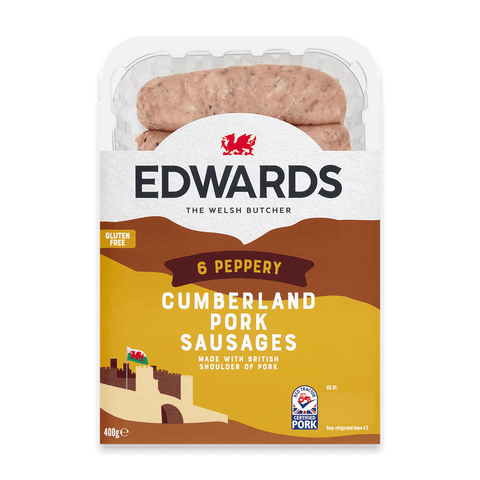 Edwards Cumberland Pork Sausages 400g (Frozen)