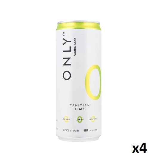 Only Vodka Soda Tahitian Lime 330ML (4 Cans)