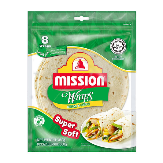 Mission Wraps Onion & Chive 360g (8pc)