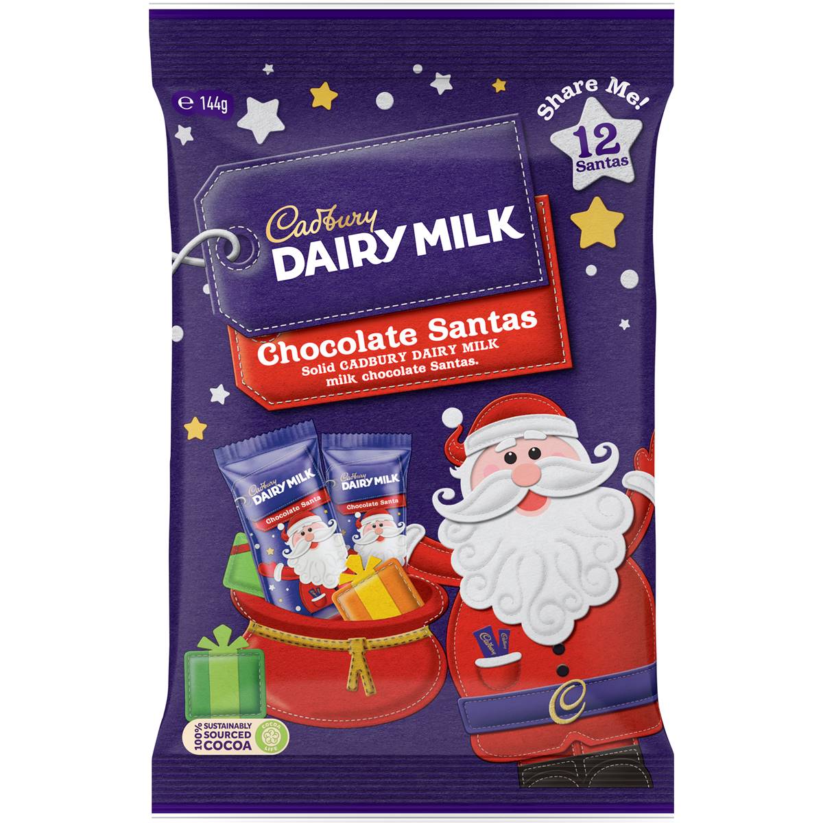 Cadbury Dairy Milk Chocolate Santas 144g