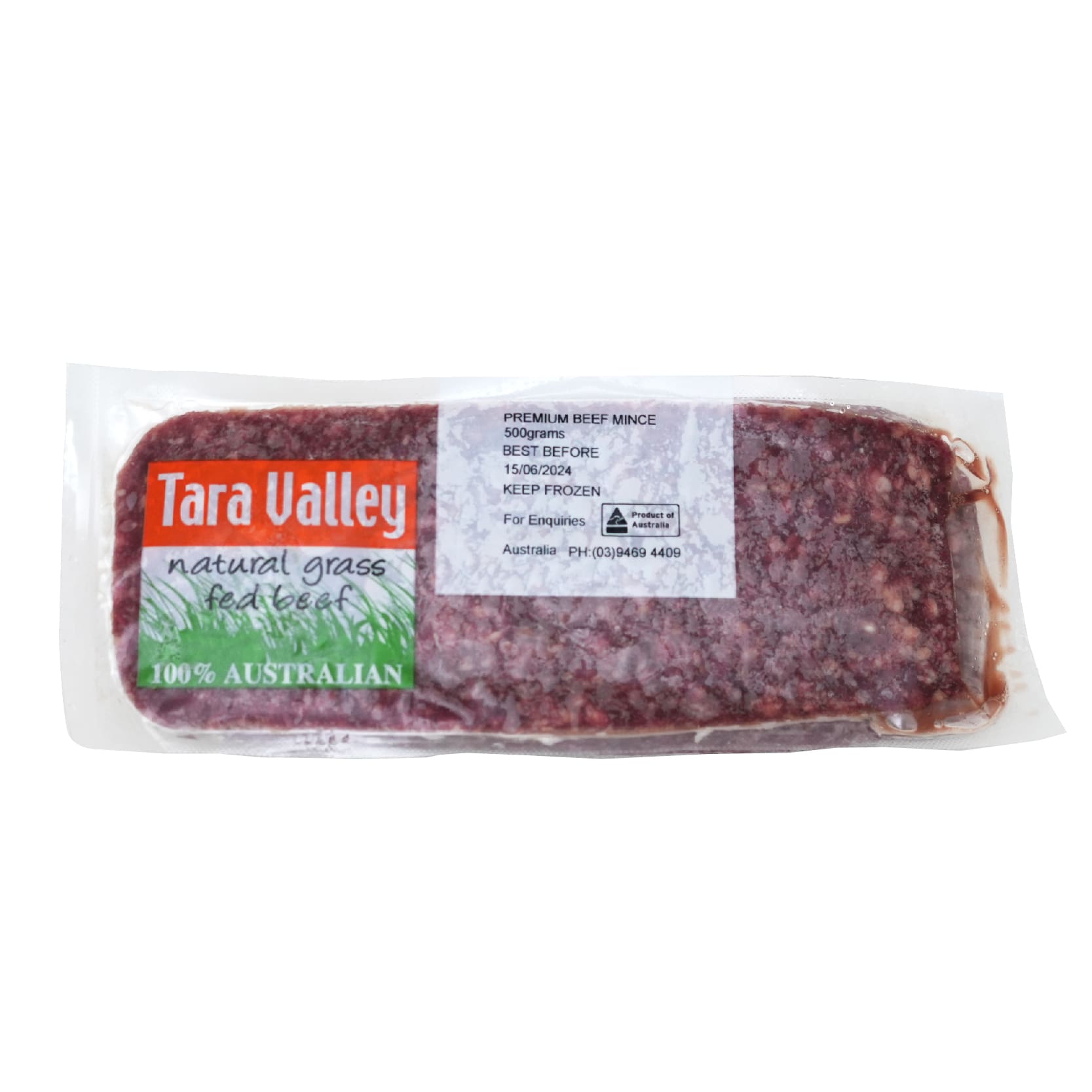 Tara Valley Grass Fed Minced Beef 500g (Frozen)
