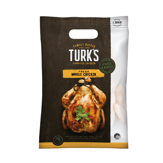 Turk's Free-Range Whole Chicken 1.5kg (Frozen)