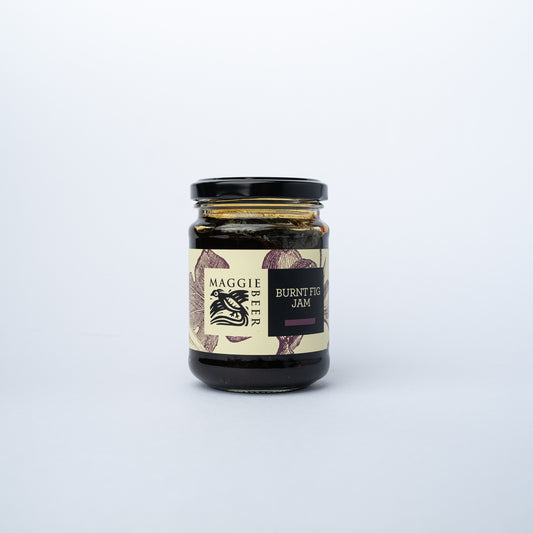A jar of Maggie Beer Burnt Fig Jam 285g.